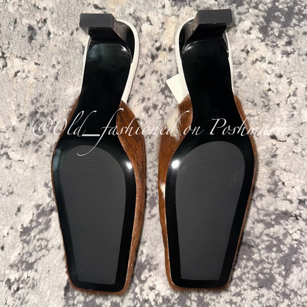 MANGO Leather Cow Print Mules - Picture 13 of 13